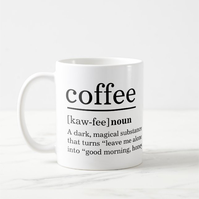 Mug Définition de café moderne Drôle Dire (Gauche)