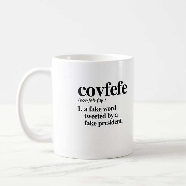 Mug Définition de Covfefe - un faux mot (Gauche)