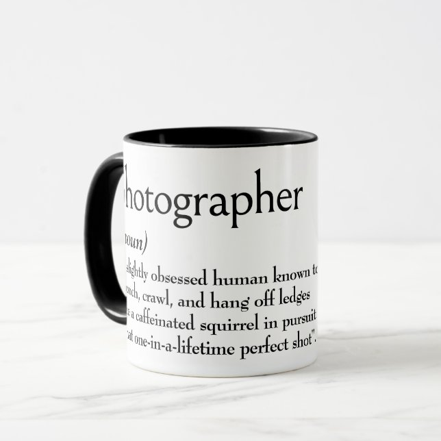 Mug Définition de dictionnaire pour PHOTOGRAPHE (Devant gauche)