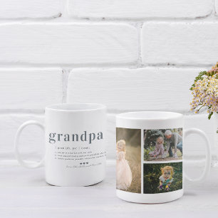 Mug Définition de Grand-père   Collage de 3 photos