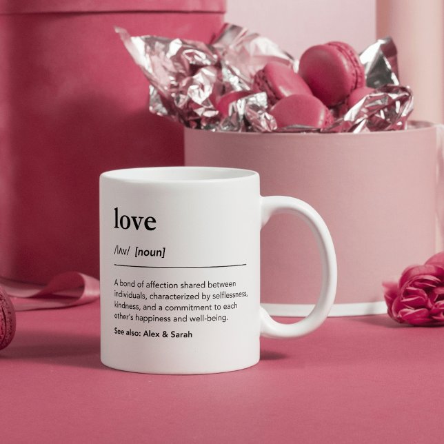 Mug Définition de l'amour avec des noms de couple ou d (Créateur téléchargé)