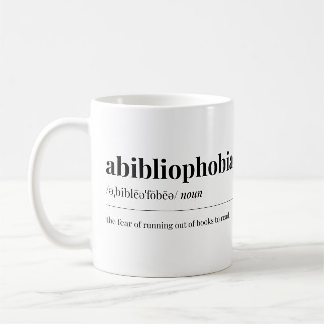 Mug Définition de l'anbibliophobie (Gauche)