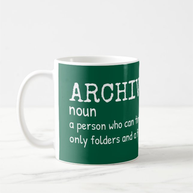 Mug Définition de l'archiviste - Humour de bibliothèqu (Gauche)