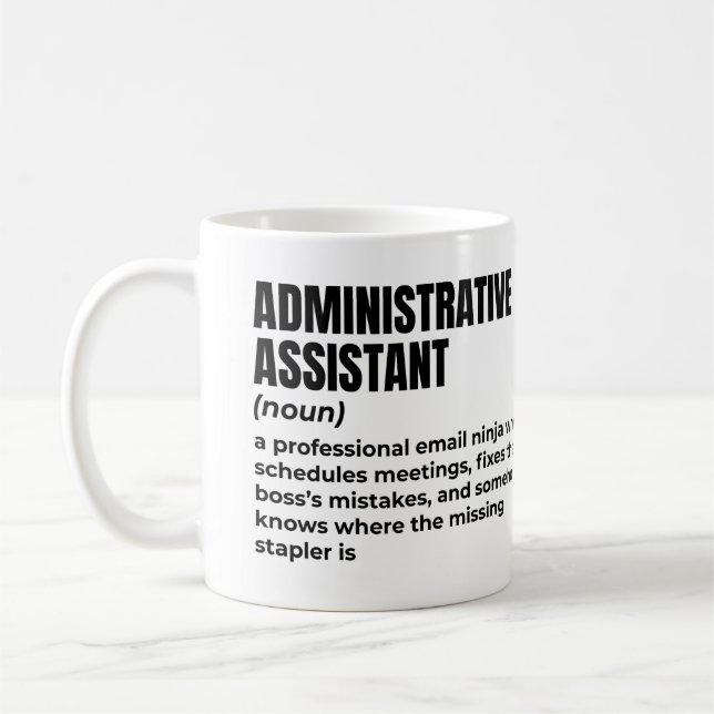 Mug Définition de l'assistant administratif cool (Gauche)