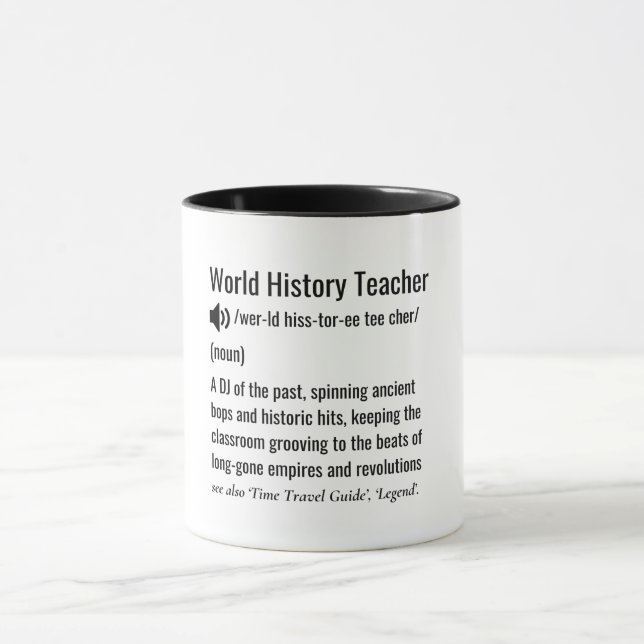 Mug Définition de l'enseignant d'histoire mondiale (Centre)