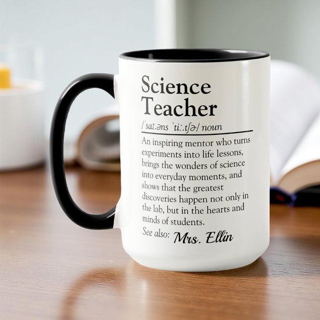 Mug Définition de l'enseignant en sciences - Appréciat (Créateur téléchargé)