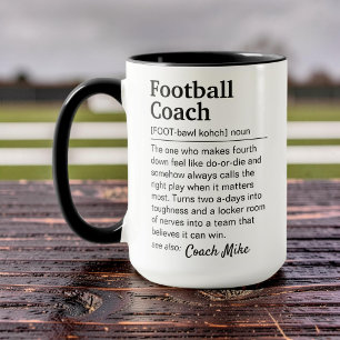 Mug Définition de l'entraîneur de football personnalis