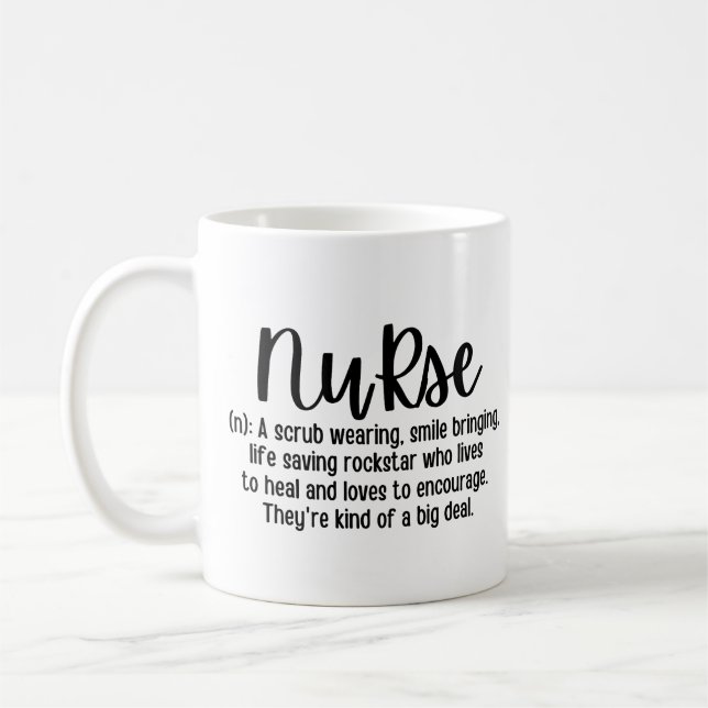 Mug Définition de l'infirmière (Gauche)