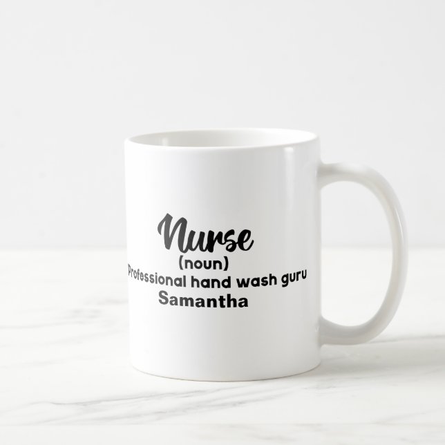 Mug Définition de l'infirmière drôle personnalisée (Droite)