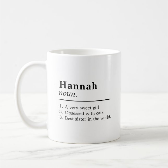 Mug Définition de nom amusant (Gauche)