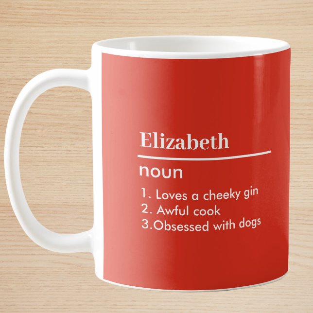 Mug Définition de nom personnalisé rouge (Créateur téléchargé)