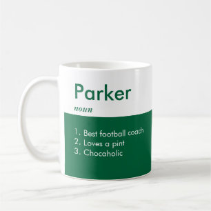 Mug Définition de nom vert émeraude personnalisée drôl