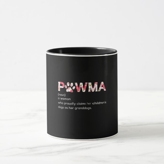 Mug Définition de Pawma avec Empreinte de patte floral (Centre)