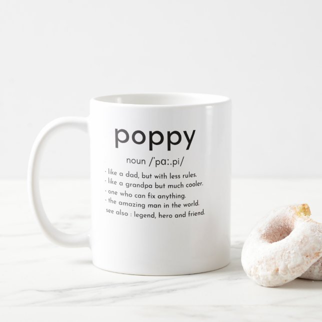 Mug Définition de Poppy drôle grand-père Fête des père (Avec donut)