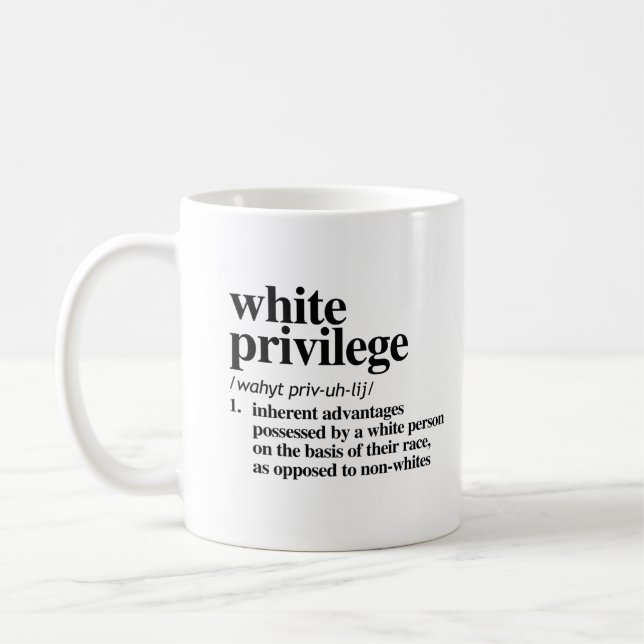 Mug Définition de privilège blanc (Gauche)
