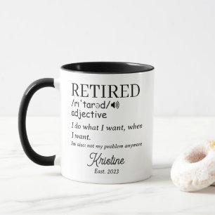 Mug Définition de retraite personnalisée drôle
