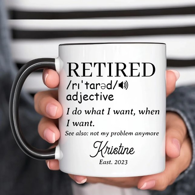 Mug Définition de retraite personnalisée drôle retrait (Créateur téléchargé)