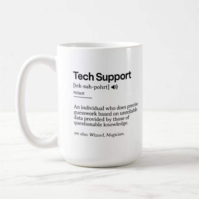 Mug Définition de support technique amusante | Bureau  (Gauche)