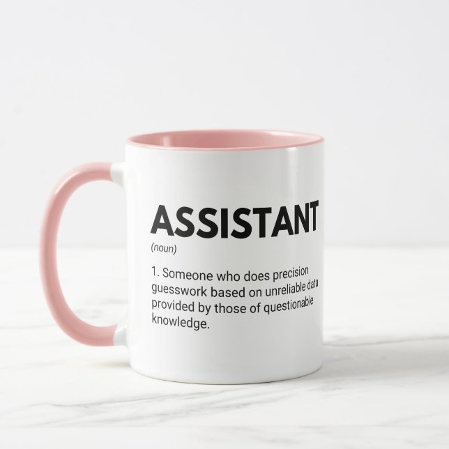 Mug Définition de travail amusant de l'assistant (Gauche)