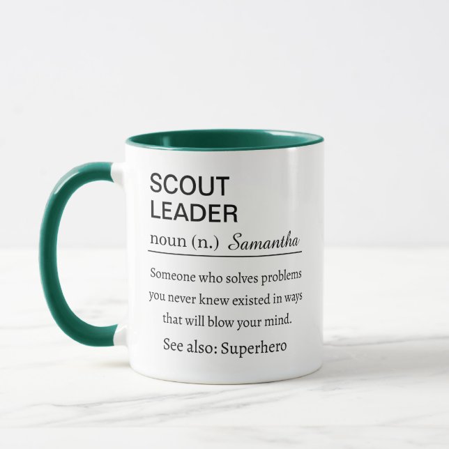 Mug Définition drôle de chef scout (Gauche)