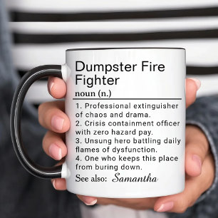 Mug Définition drôle de combattant de feu de benne
