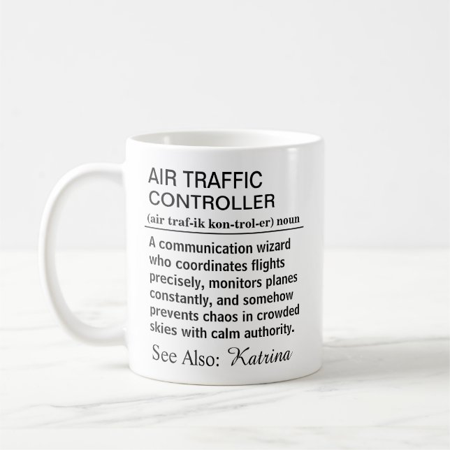 Mug Définition drôle de contrôleur de la circulation a (Gauche)