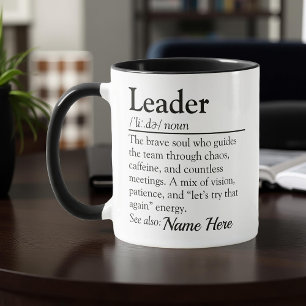 Mug Définition drôle de leader Appréciation personnali