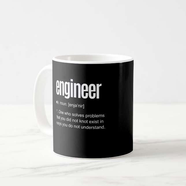 Mug Définition drôle de l'ingénieur (Devant gauche)