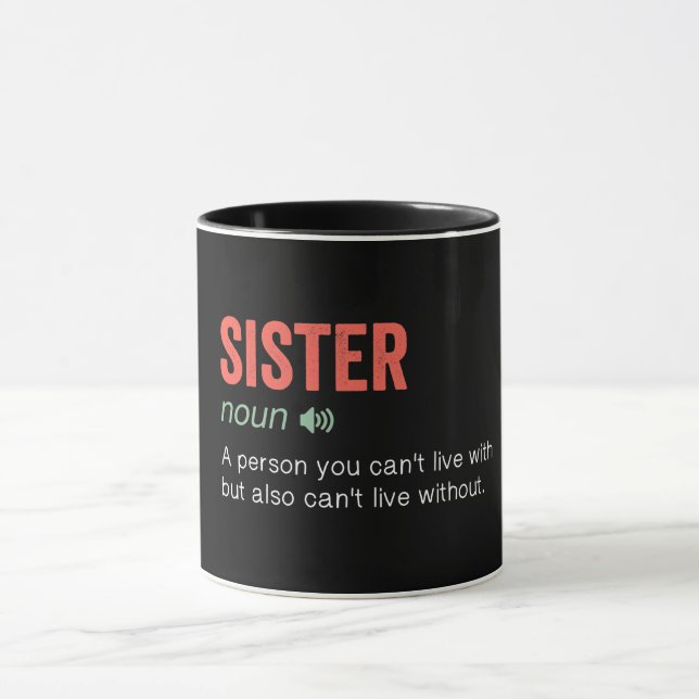 Mug Définition drôle de soeur (Centre)