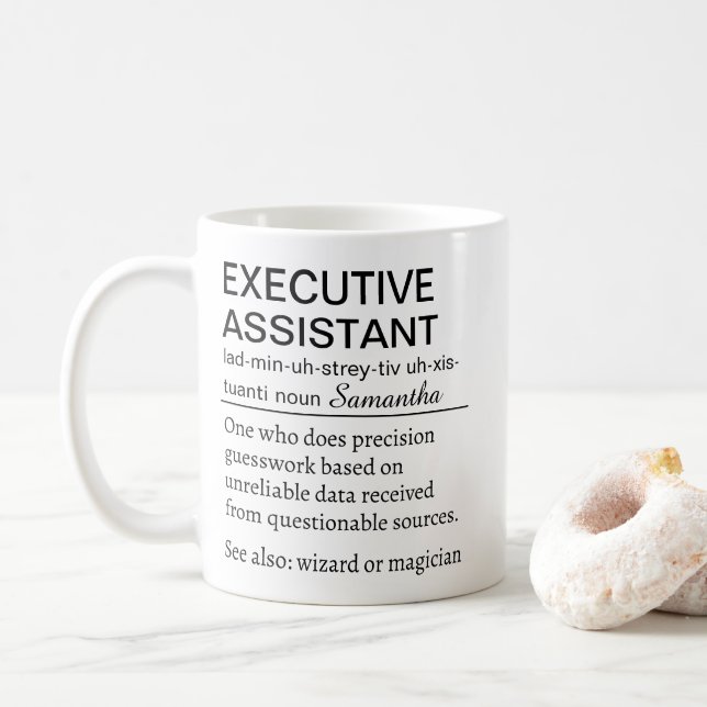 Mug Définition drôle d'un assistant de direction perso (Avec donut)