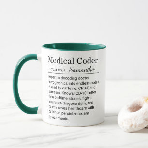 Mug Définition drôle et personnalisée de codeur médica