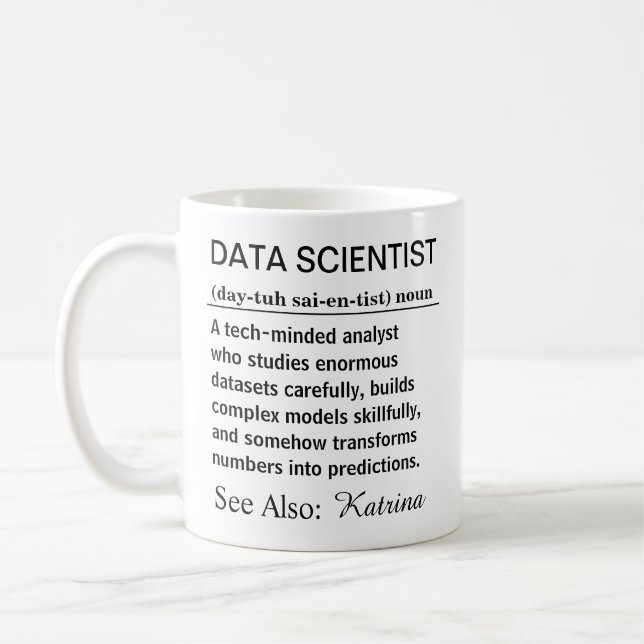 Mug Définition drôle et personnalisée de scientifique  (Gauche)