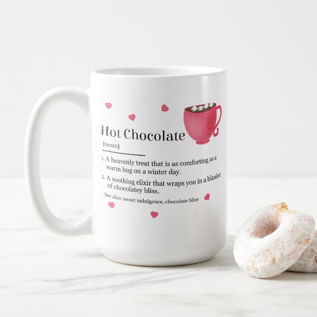 Mug Définition du dictionnaire de chocolat chaud (Avec donut)