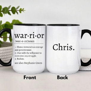 Mug Définition du guerrier personnalisé Motivation