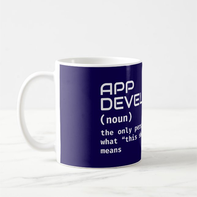 Mug Définition du travail du développeur d'application (Gauche)