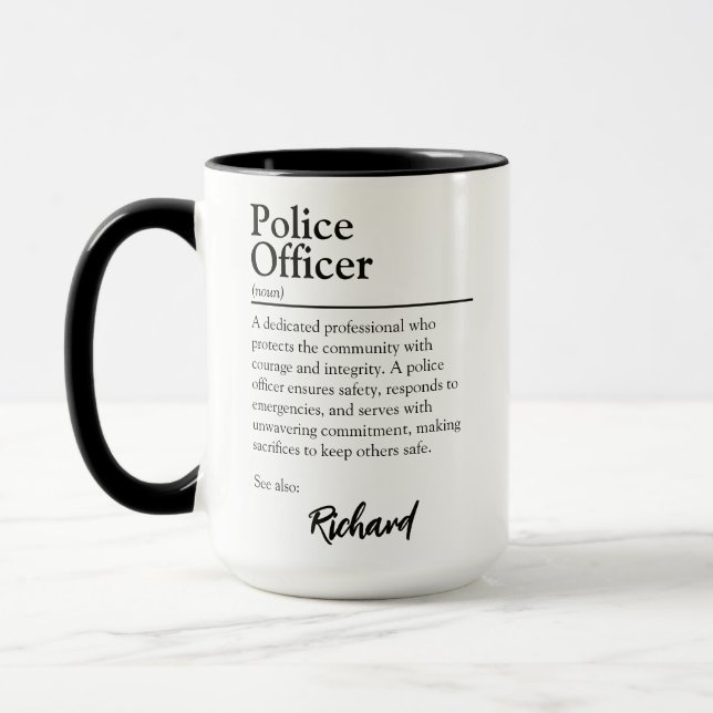 Mug Définition personnalisée d'agent de police (Gauche)
