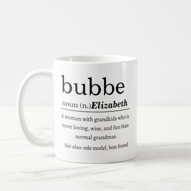Mug Définition personnalisée de Bubbe (Gauche)