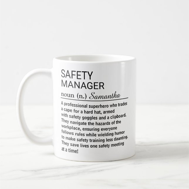 Mug Définition personnalisée et drôle de responsable d (Gauche)