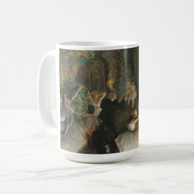 Mug Degas' La répétition du ballet sur scène : (Devant gauche)