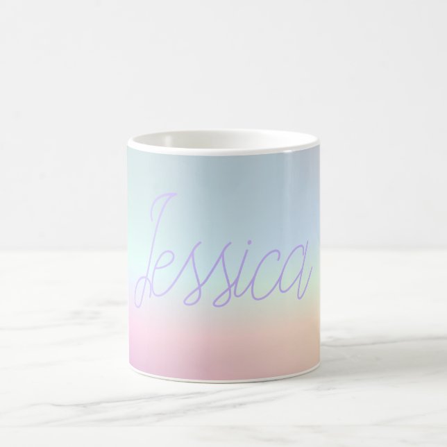 Mug Dégradants Ombre couleur cool et votre script (Centre)