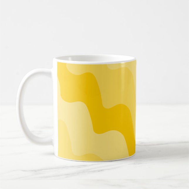 Mug Dégradé des vagues ondulées jaunes (Gauche)