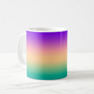 Mug Dégradé ombré vert jaune rose violet flou doux