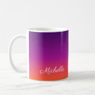 Mug dégradé violet, rose et orange foncé