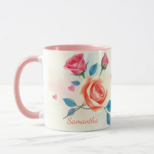 Mug Délice Fleur de Rose & Cœur