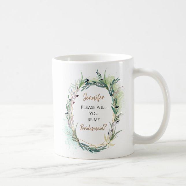 Mug Demande de demoiselle d'honneur Requête/Nom/ (Droite)