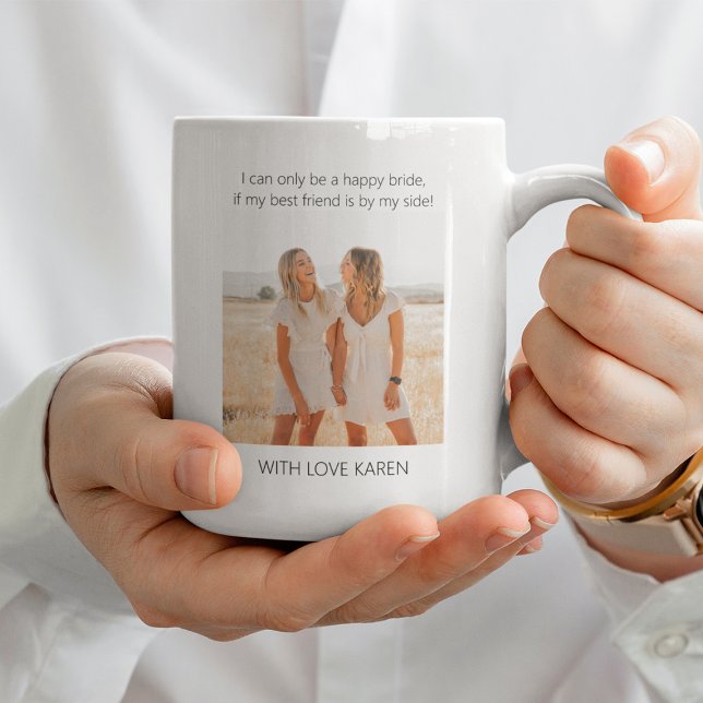 Mug Demande de témoin de mariage | Moderne 2 Photo (Créateur téléchargé)