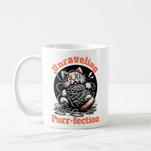 Mug Démêler la purr-fection : Cute Cat Tangled dans le