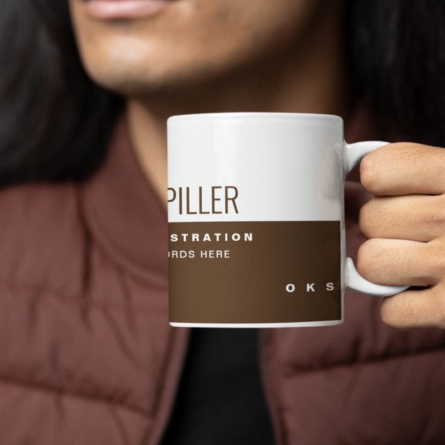Mug Demi-Brown professionnel mi-blanc moderne (cool brown/white design)