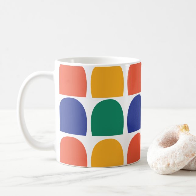 Mug Demi-cercle coloré géométrique (Avec donut)