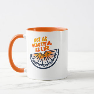 Mug Demi orange illustration minimale esquisse d'art d